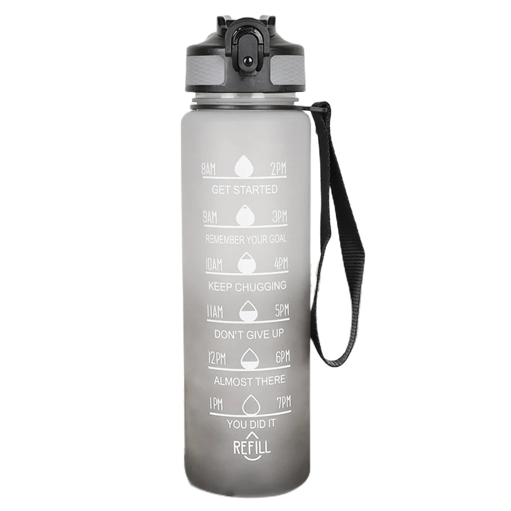 1000ML Drink Bottle Frosted Gradient Cold Water Bottle for Outdoor School Office - Thrifty Delights