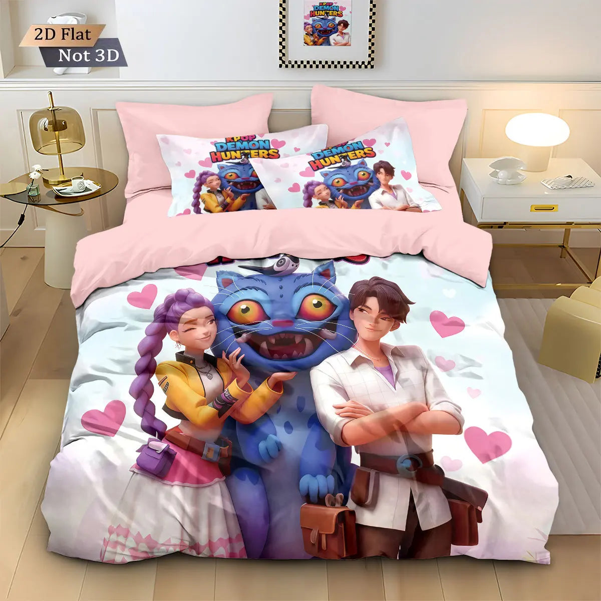 Anime Demon Hunters Zoey Mira Duvet Cover Set – Cute Gift for Girls & Fans