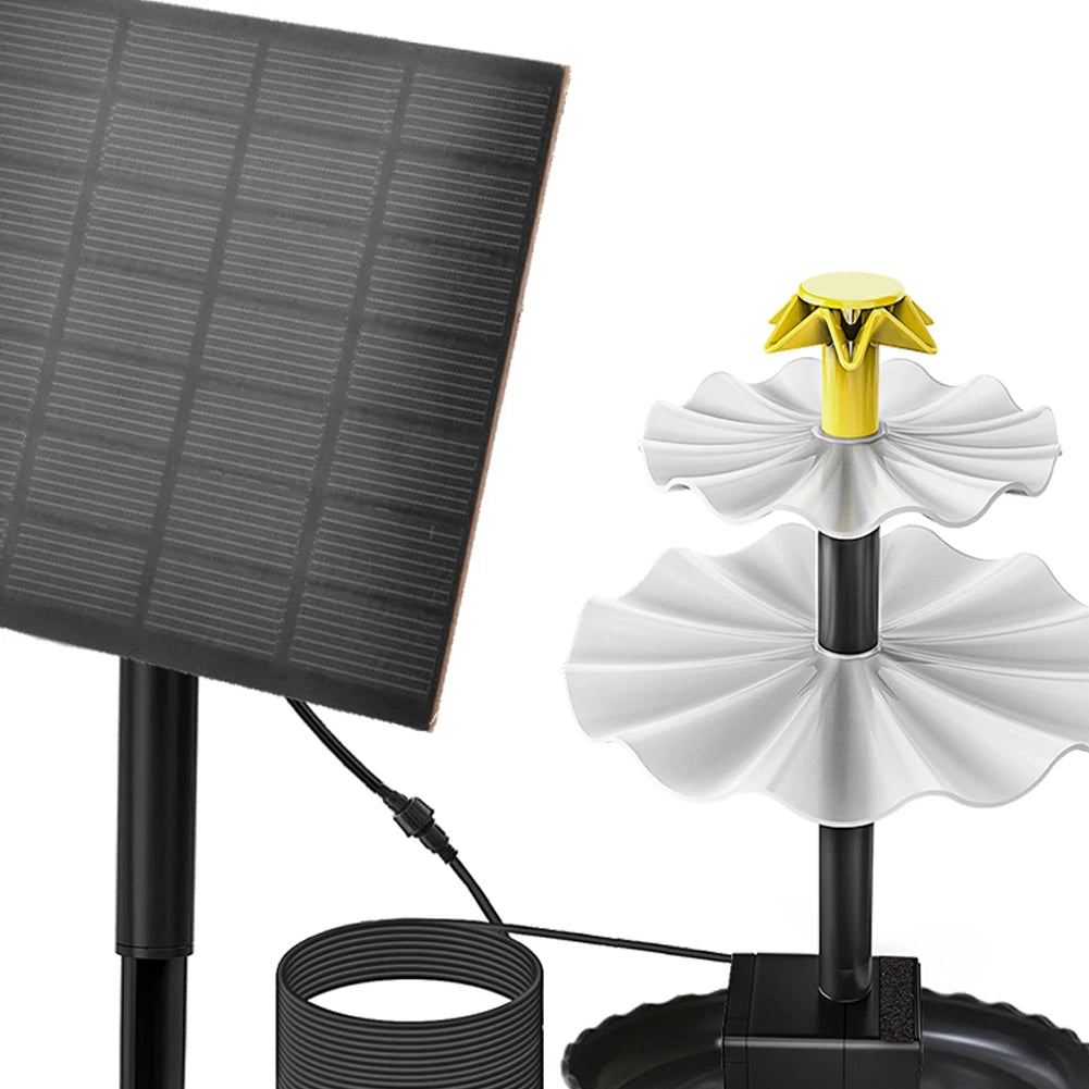 3 Tiered Water Fountain with Solar Panel Solar Bird Bath Fountain Decorative Fountain Multifunction for Courtyard Patio Balcony