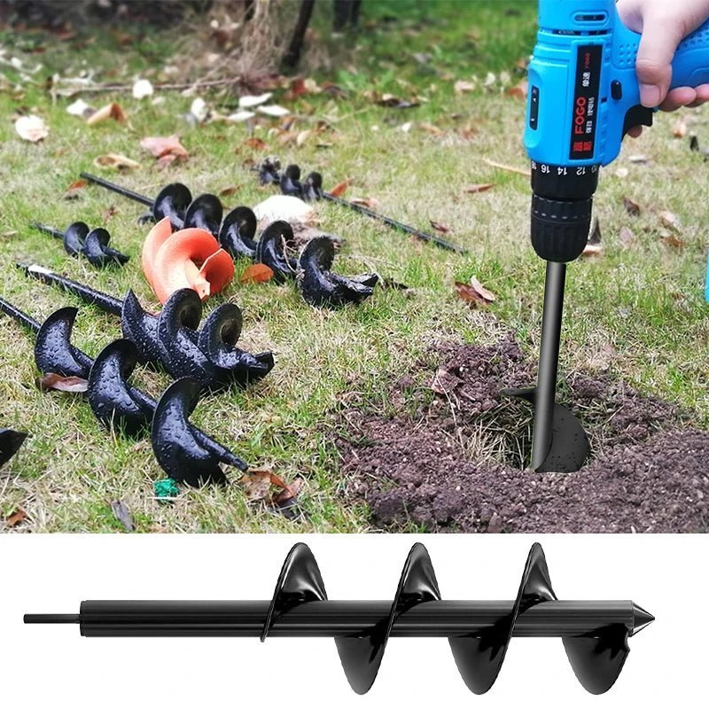 9 Size Garden Auger Drill Bit Tool Ground Drill Earth Drill Spiral Hole Digger Seed Gardening Fence Yard - Thrifty Delights