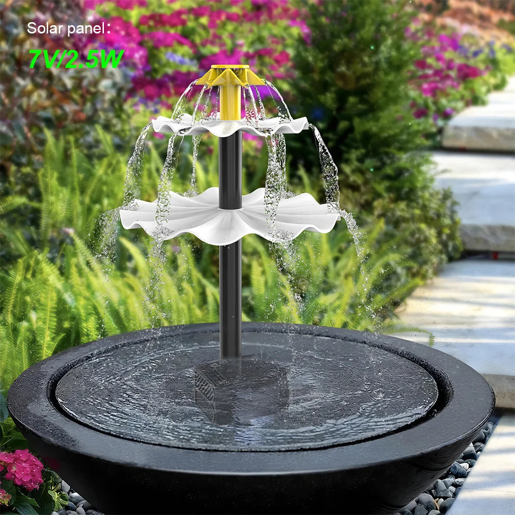 3 Tiered Water Fountain with Solar Panel Solar Bird Bath Fountain Decorative Fountain Multifunction for Courtyard Patio Balcony