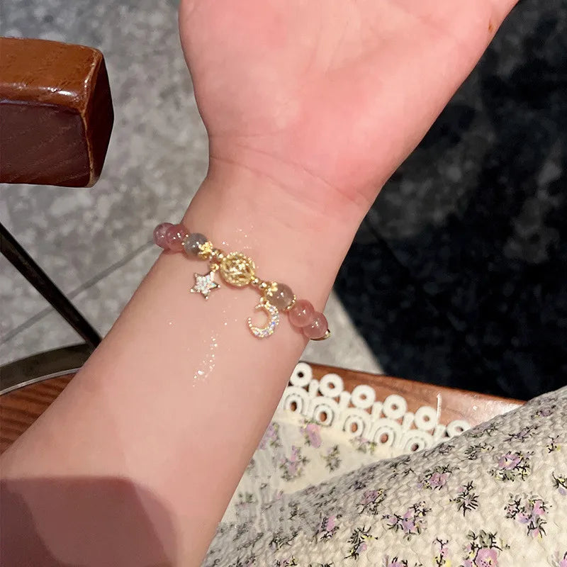 4pc Punk Cuban Curb Chain Bracelets Set for Women, Gold Color Jewelry