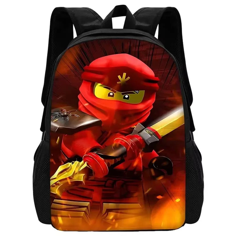 Cartoon Game Child School Backpack with Lunch Bags ,Pencil Bags ,School N-ninjagos Bags for Boys Girls Best Gift