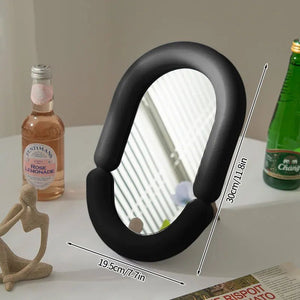 Full Body Mirror Irregular Oval Tabletop Interior Mirrors Decorative Standing Mirror Room Decor Female - Thrifty Delights