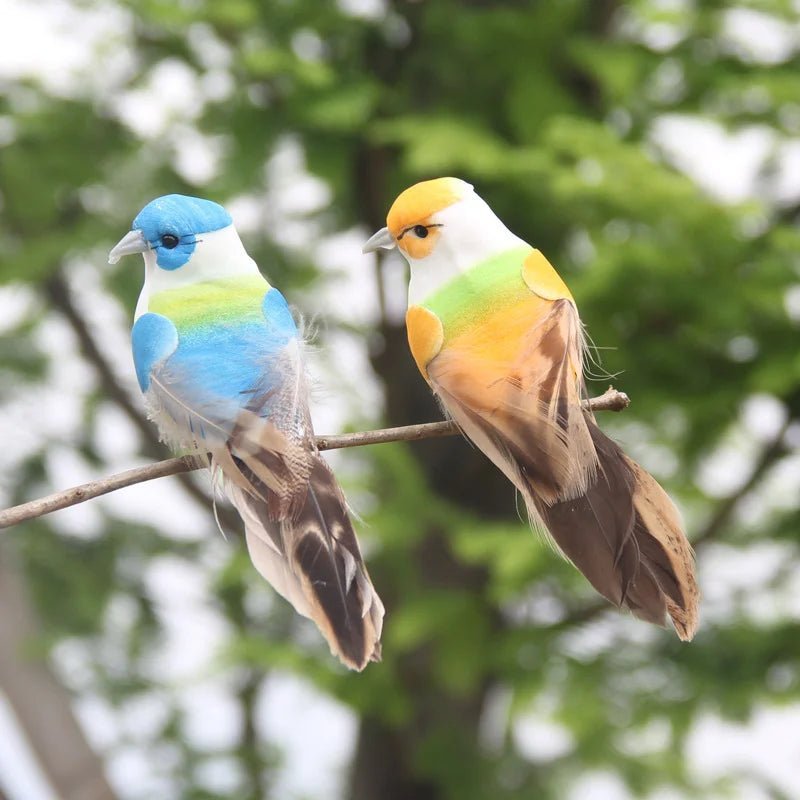6pcs Cute Artificial Birds Fake Foam Animal Simulation Feather Birds Models Tit DIY Craft Home Garden Ornament Decoration - Thrifty Delights