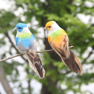 6pcs Cute Artificial Birds Fake Foam Animal Simulation Feather Birds Models Tit DIY Craft Home Garden Ornament Decoration - Thrifty Delights