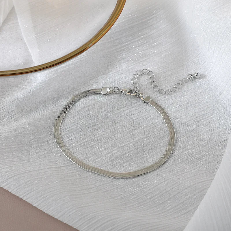 4pc Punk Cuban Curb Chain Bracelets Set for Women, Gold Color Jewelry