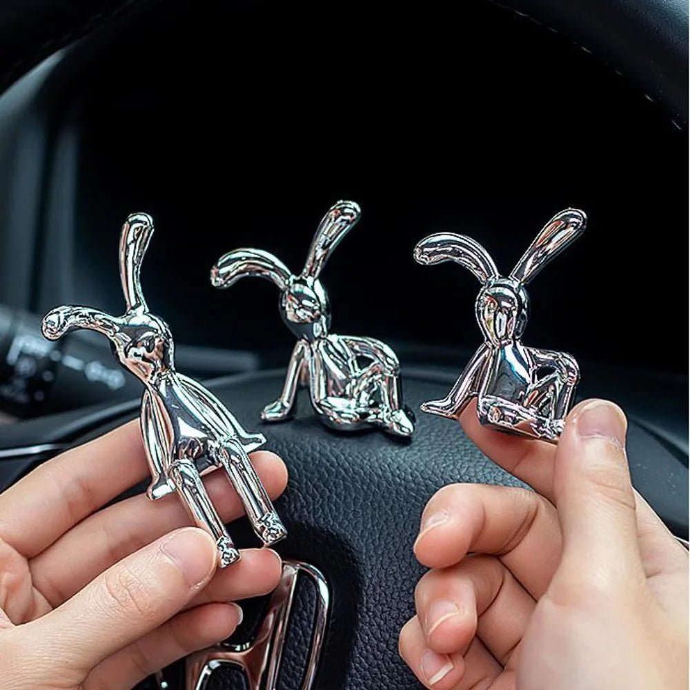 1pc Long Eared Rabbit Center Console Decor Pastable Plating Rabbit 3D DIY Home Furnishings Ornament - Thrifty Delights