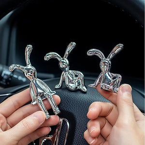 1pc Long Eared Rabbit Center Console Decor Pastable Plating Rabbit 3D DIY Home Furnishings Ornament - Thrifty Delights