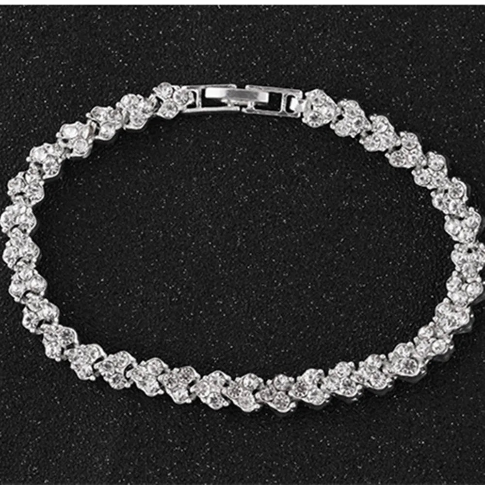 4pc Punk Cuban Curb Chain Bracelets Set for Women, Gold Color Jewelry