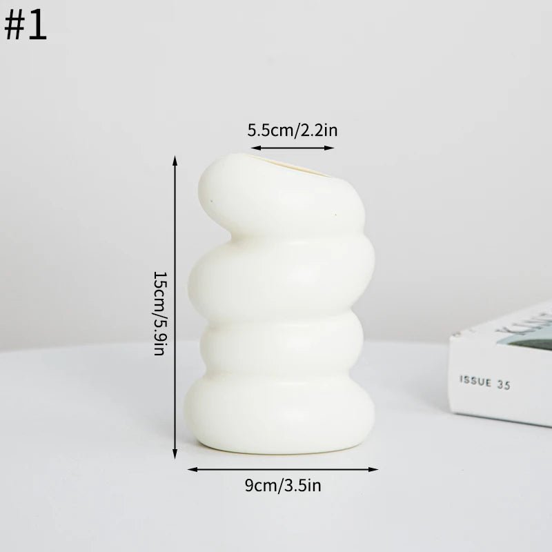 1PC Plastic Spiral White Vase Hydroponic Pot Vase Decoration Home Desk Decorative Vases for Flowers Decoration Maison Floreros - Thrifty Delights