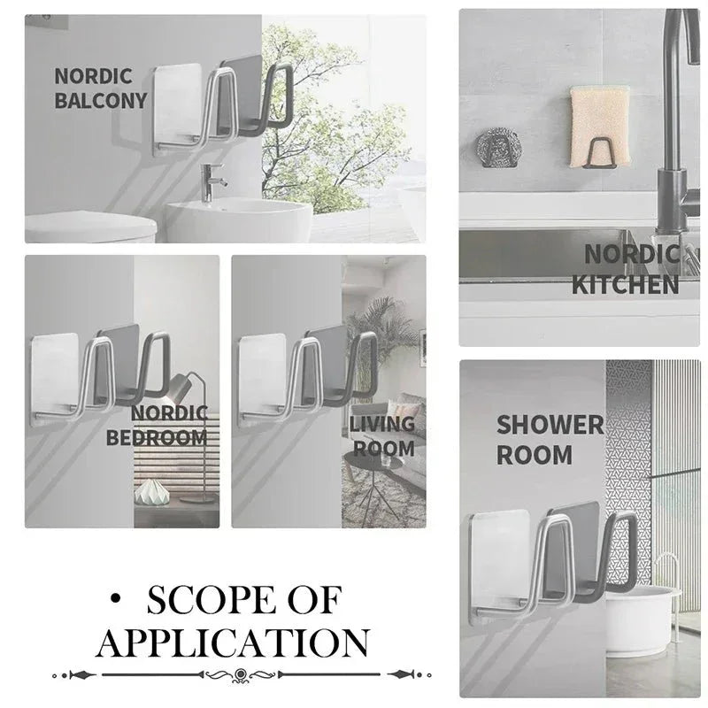 Kitchen Organizer Sponge Holder Soap Drying Rack Self Adhesive Sink Drain Racks Stainless Steel Sink Wall Storage Racks Hooks - Thrifty Delights