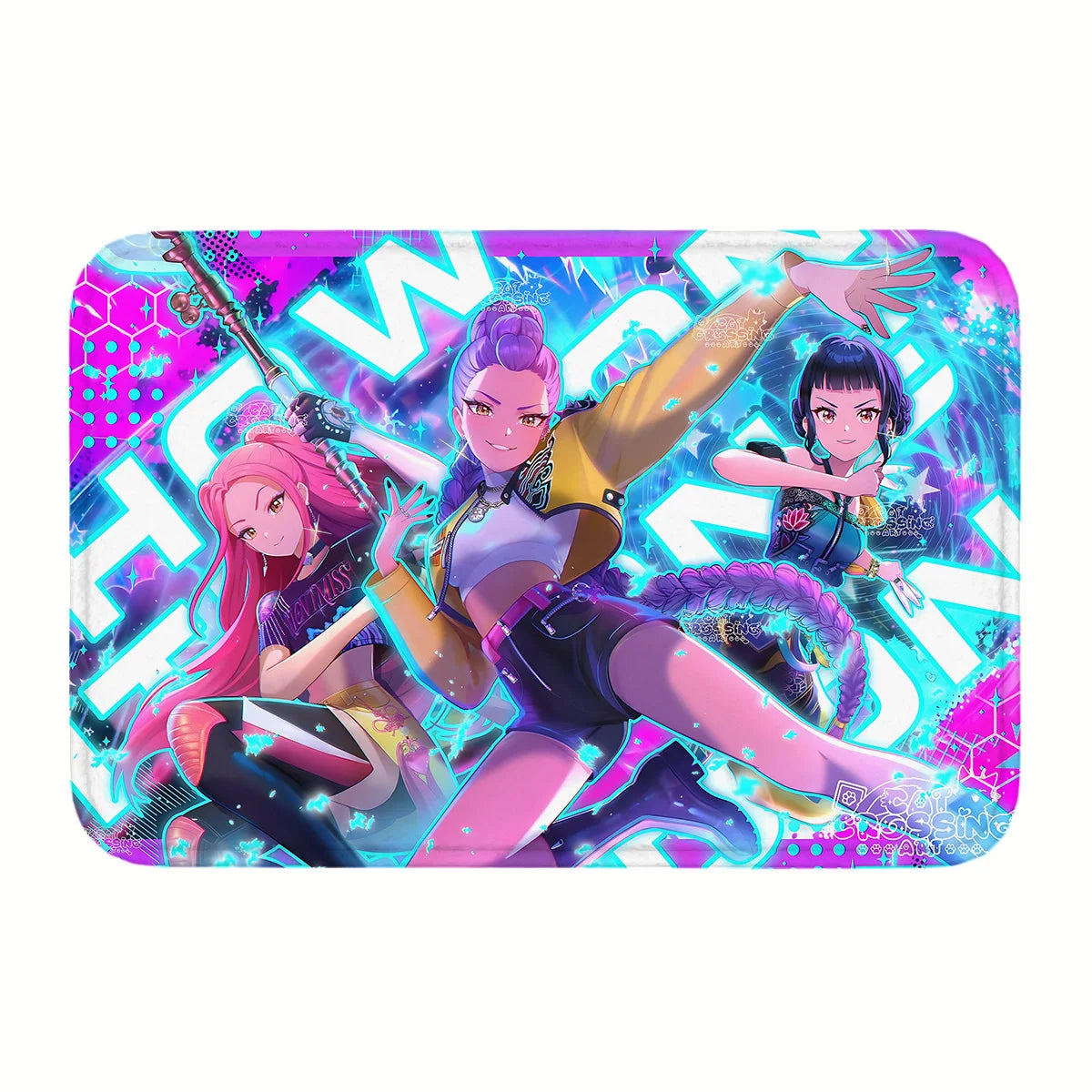 Huntrix K-Pop Demon Hunters Door Mat – Stylish Non-Slip Rug for Bedroom & Living Room