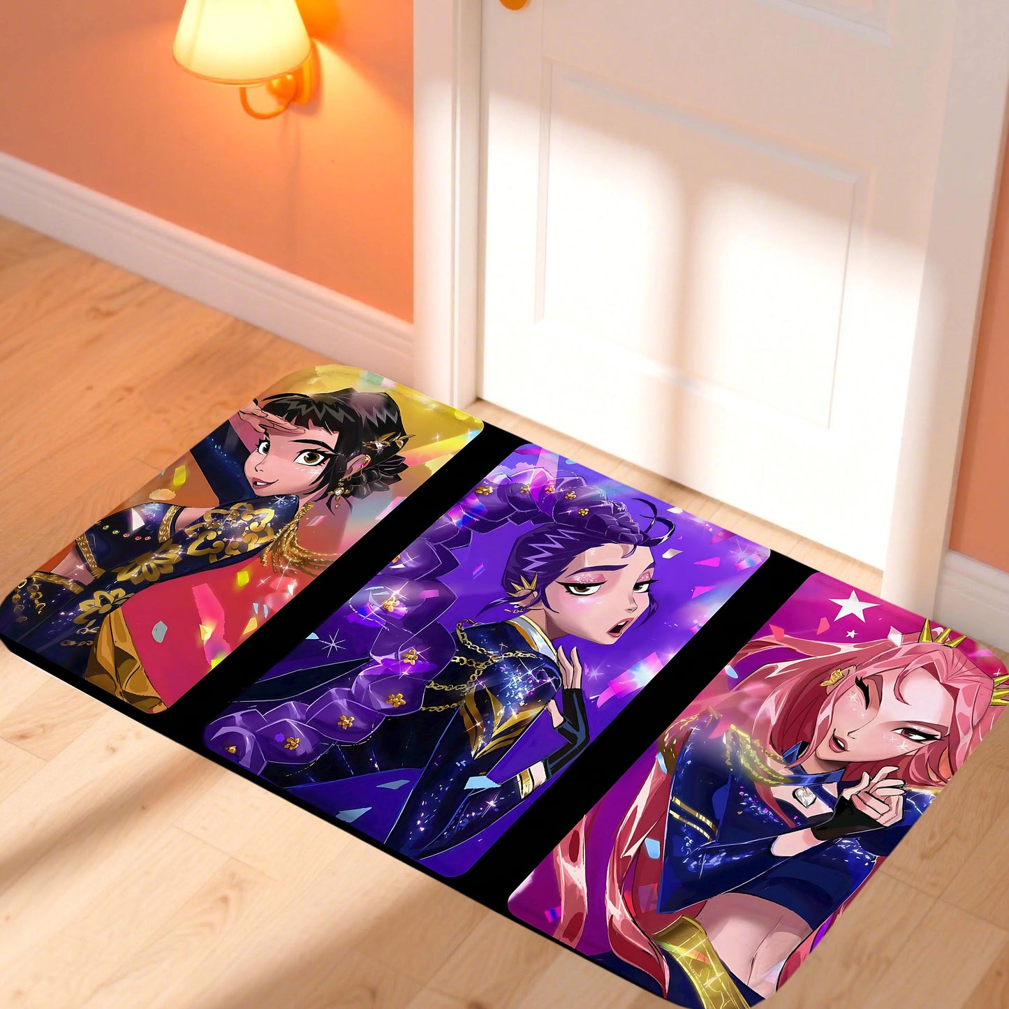 Huntrix K-Pop Demon Hunters Door Mat – Stylish Non-Slip Rug for Bedroom & Living Room
