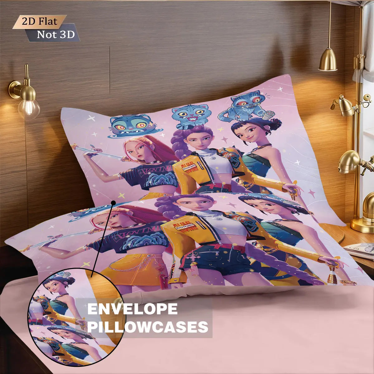 Demon Hunters K-Pop Print Bedding Set – Cozy, Colorful & Washable