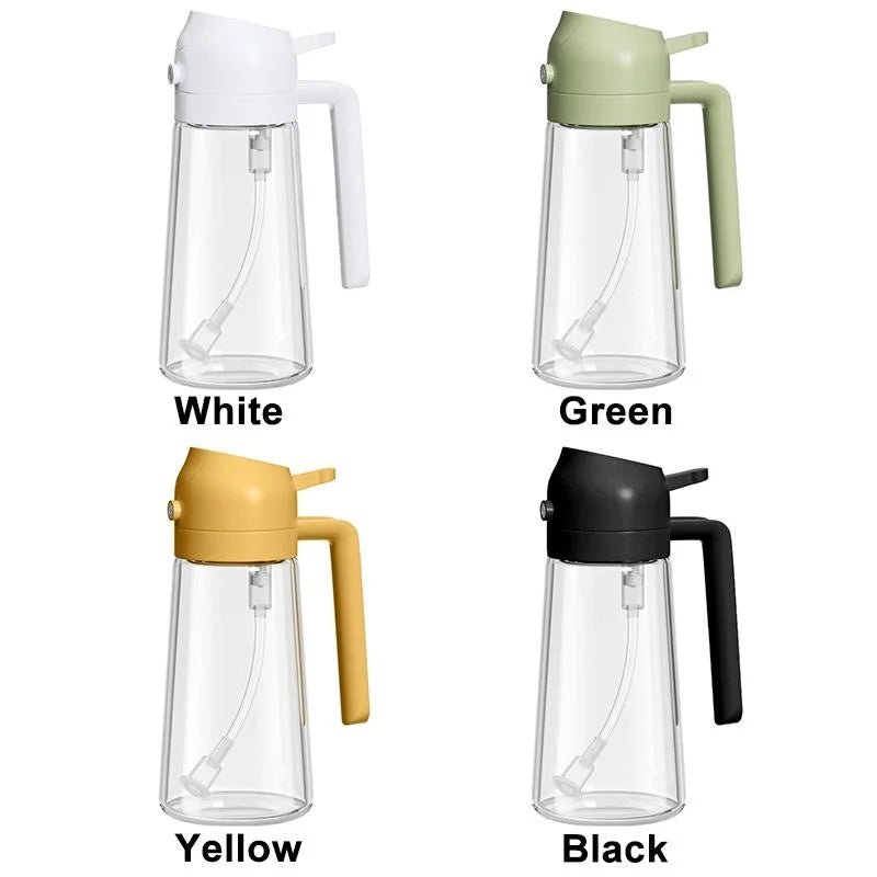 Olive Oil Dispenser,2 in 1 Oil Sprayer for Cooking,470ml Oil Spray Bottle with Pourer, Food - grade Oil Dispenser and Oil Sprayer - Thrifty Delights
