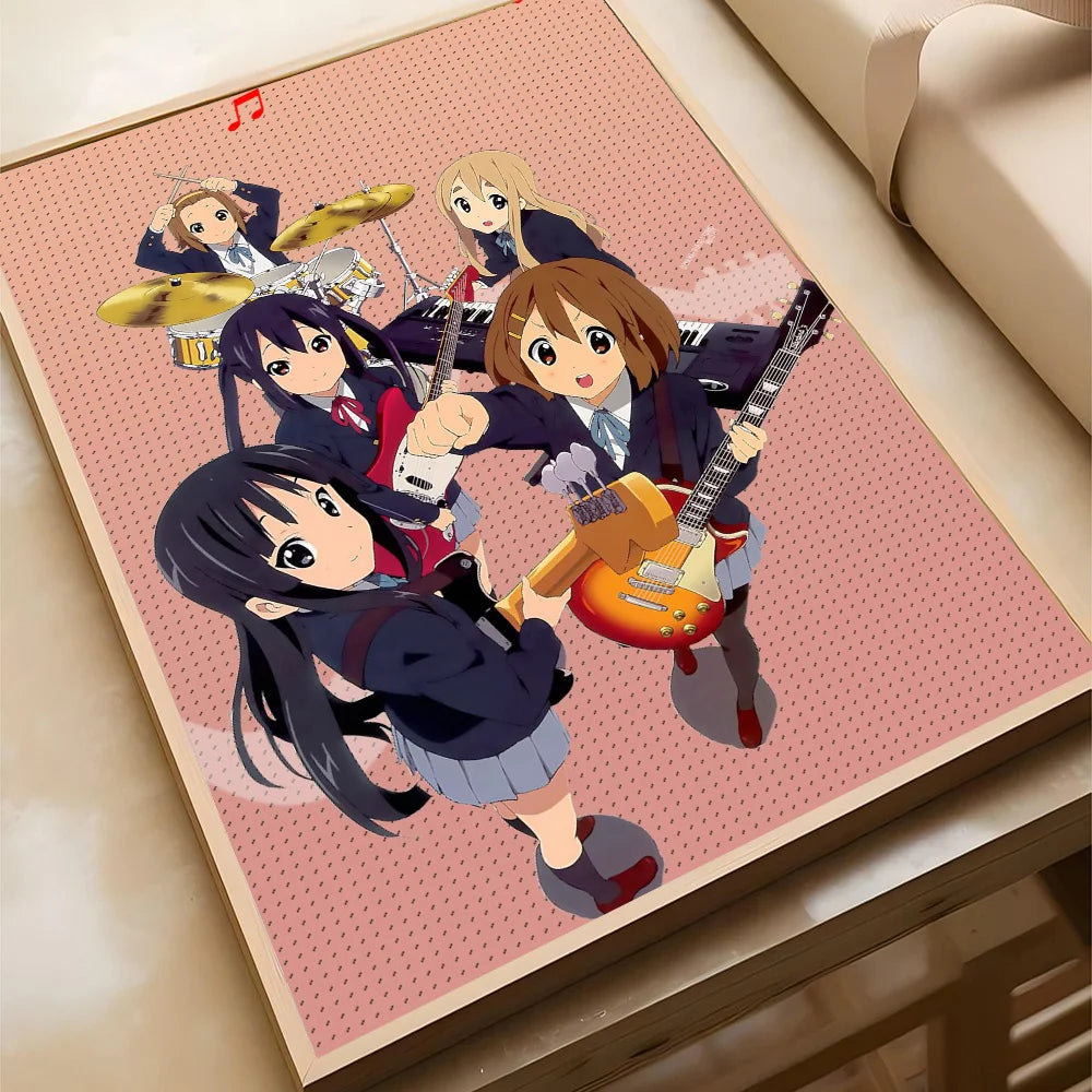 Anime K-ON KON Poster Self-adhesive Art Waterproof Paper Sticker Coffee House Bar Room Wall Decor