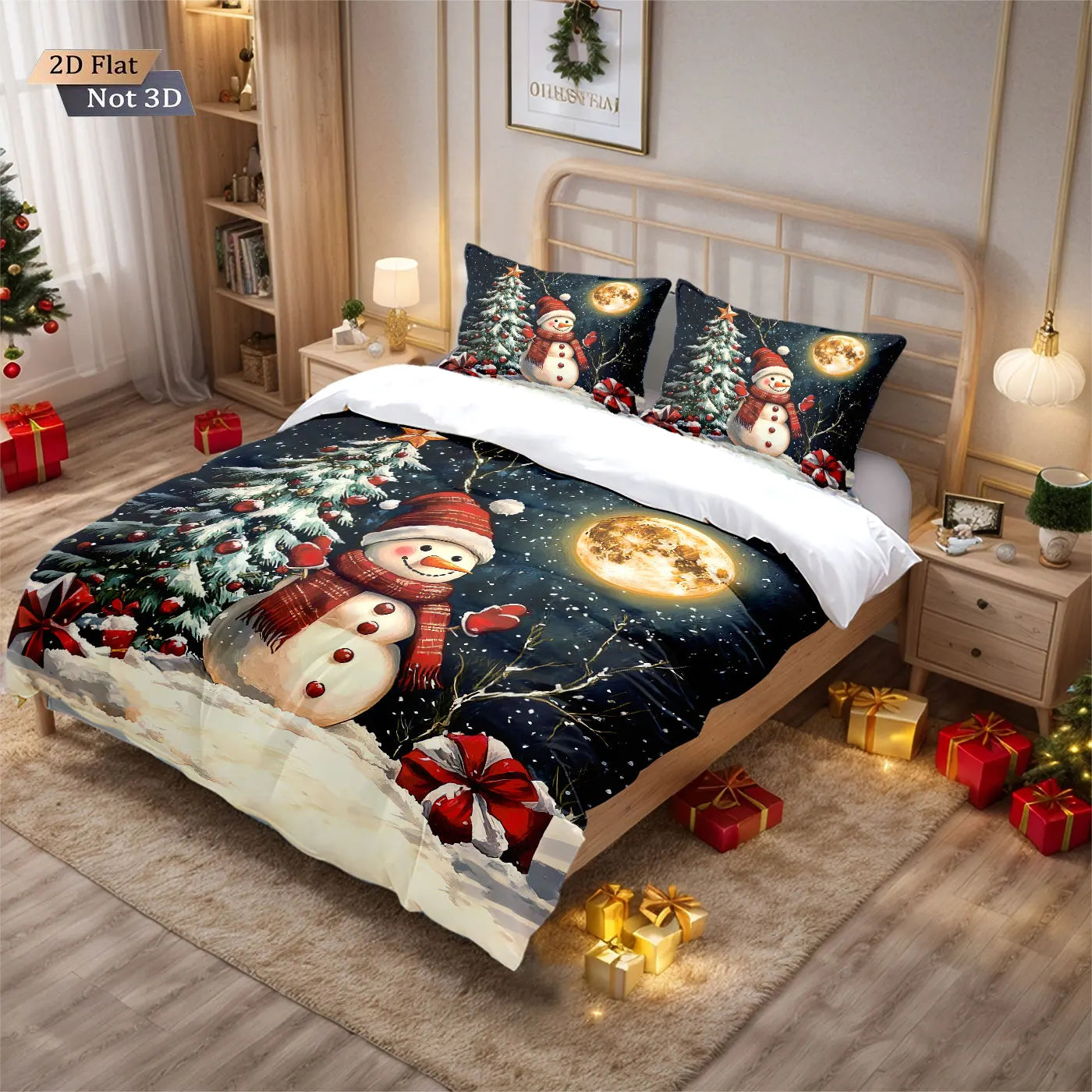 3pcs Christmas snowman reindeer red print coreles