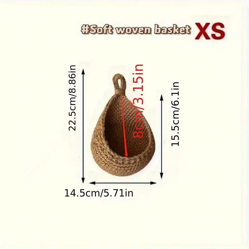 1PC Hand - woven Basket Wall Kitchen Hanging Net Pocket Cotton Rope Water Drop Fruit Vegetable Storage Basket Home Organizer Tools - Thrifty Delights