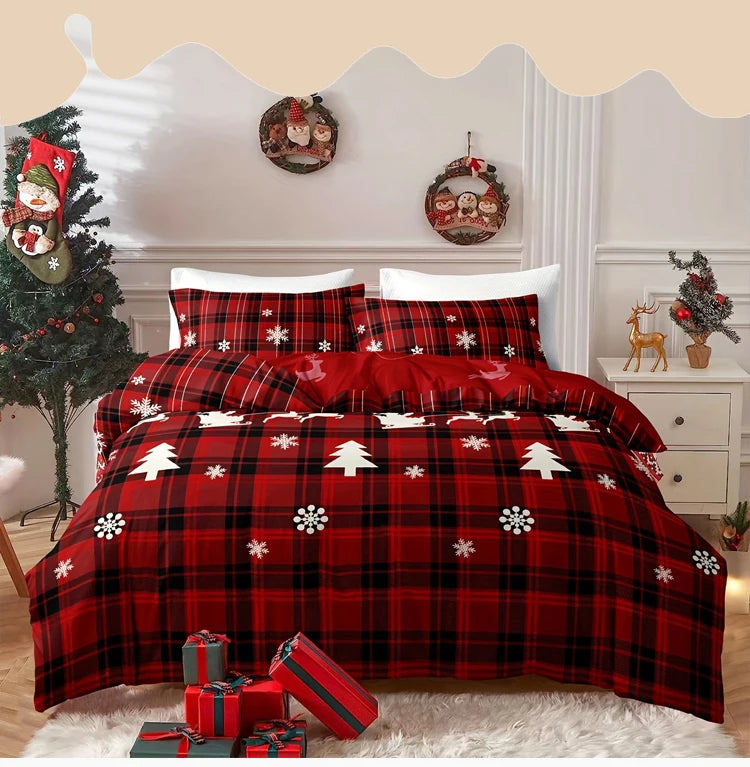 3-Piece Christmas-Themed Duvet Cover Se