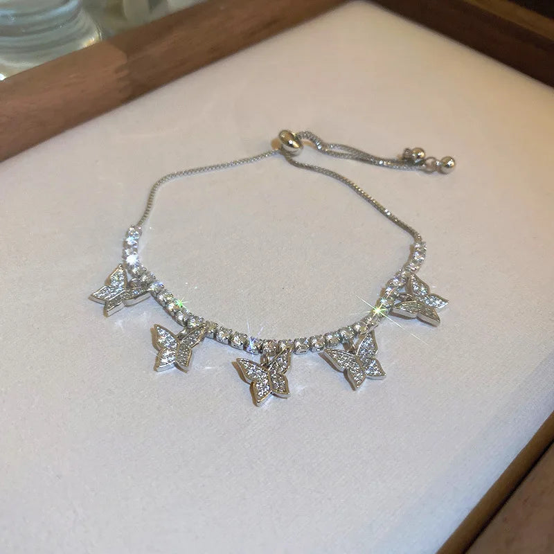 4pc Punk Cuban Curb Chain Bracelets Set for Women, Gold Color Jewelry